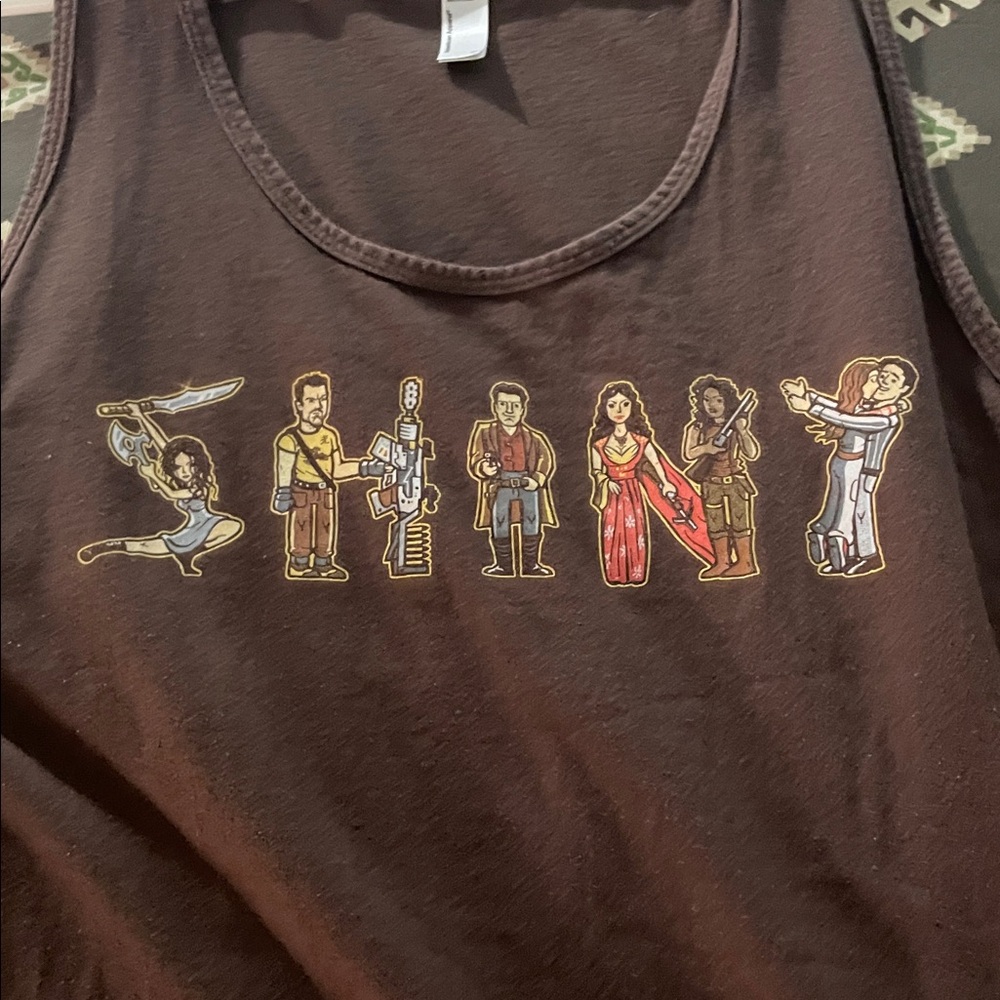 American Apparel Brown Tank Top with Character Print
